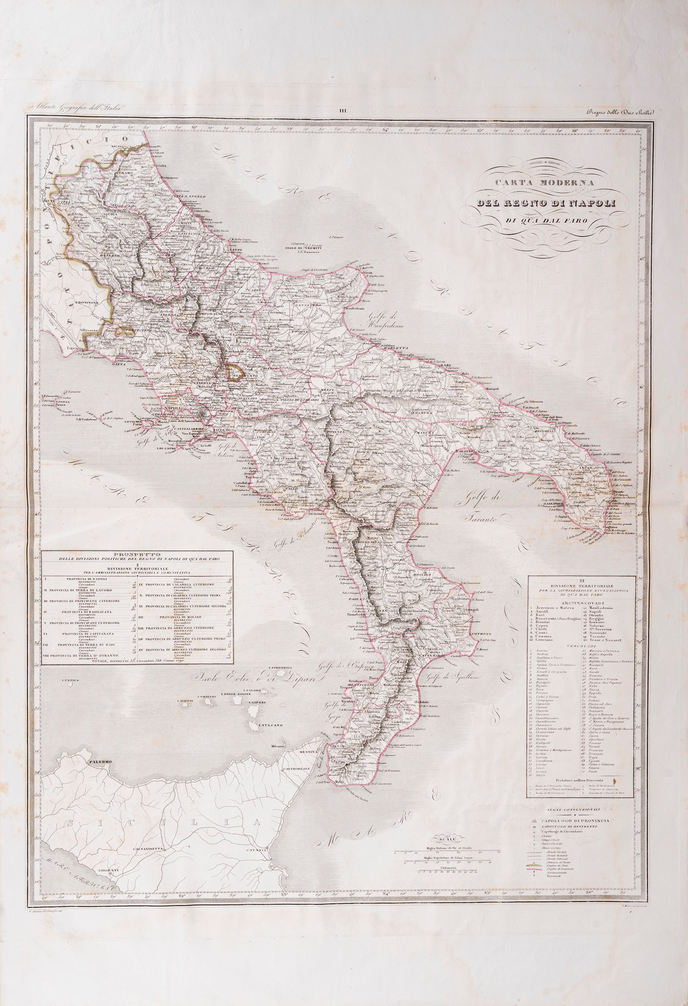 Gabriello De Sanctis - Atlante corografico del Regno delle Due Sicilie, 1843