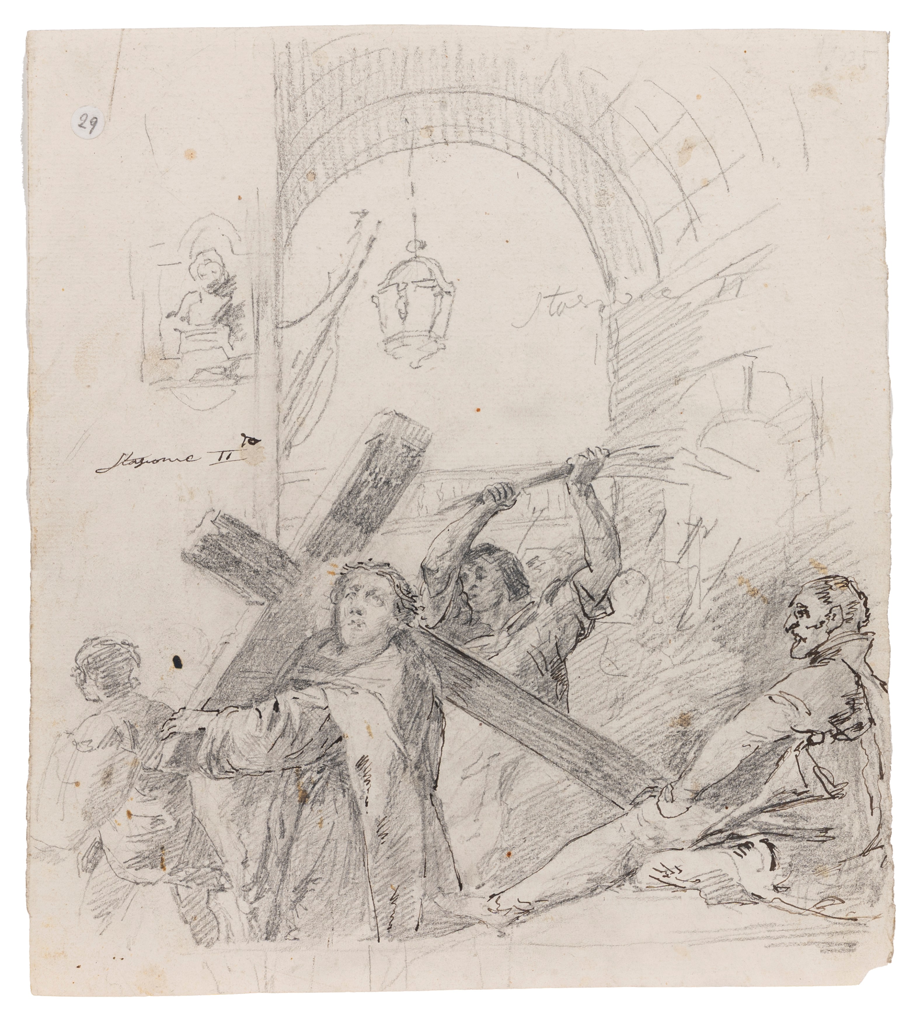 Da Giandomenico Tiepolo - Stazioni della Via Crucis, sei disegni a matita su carta