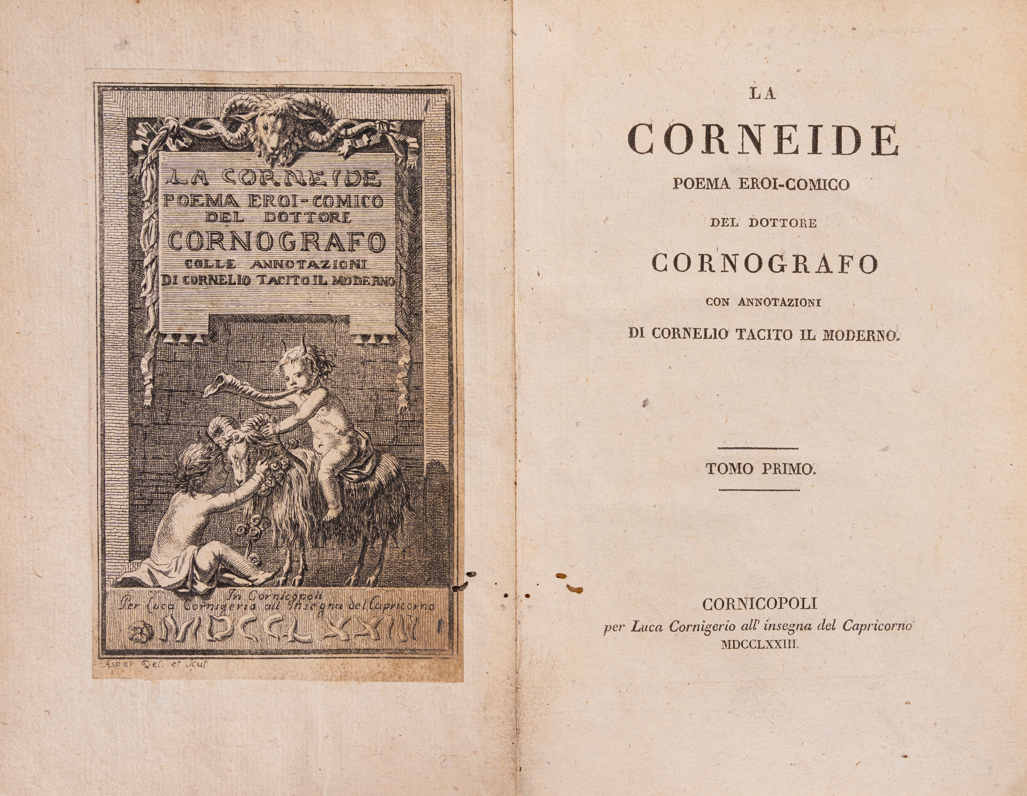 Giovanni De Camerra - La Corneide, poema eroi-comico, 1773
