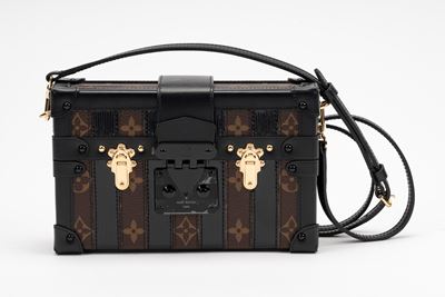 Borsa Petit Malle, tela monogram con dettagli in pelle e metallo dorato