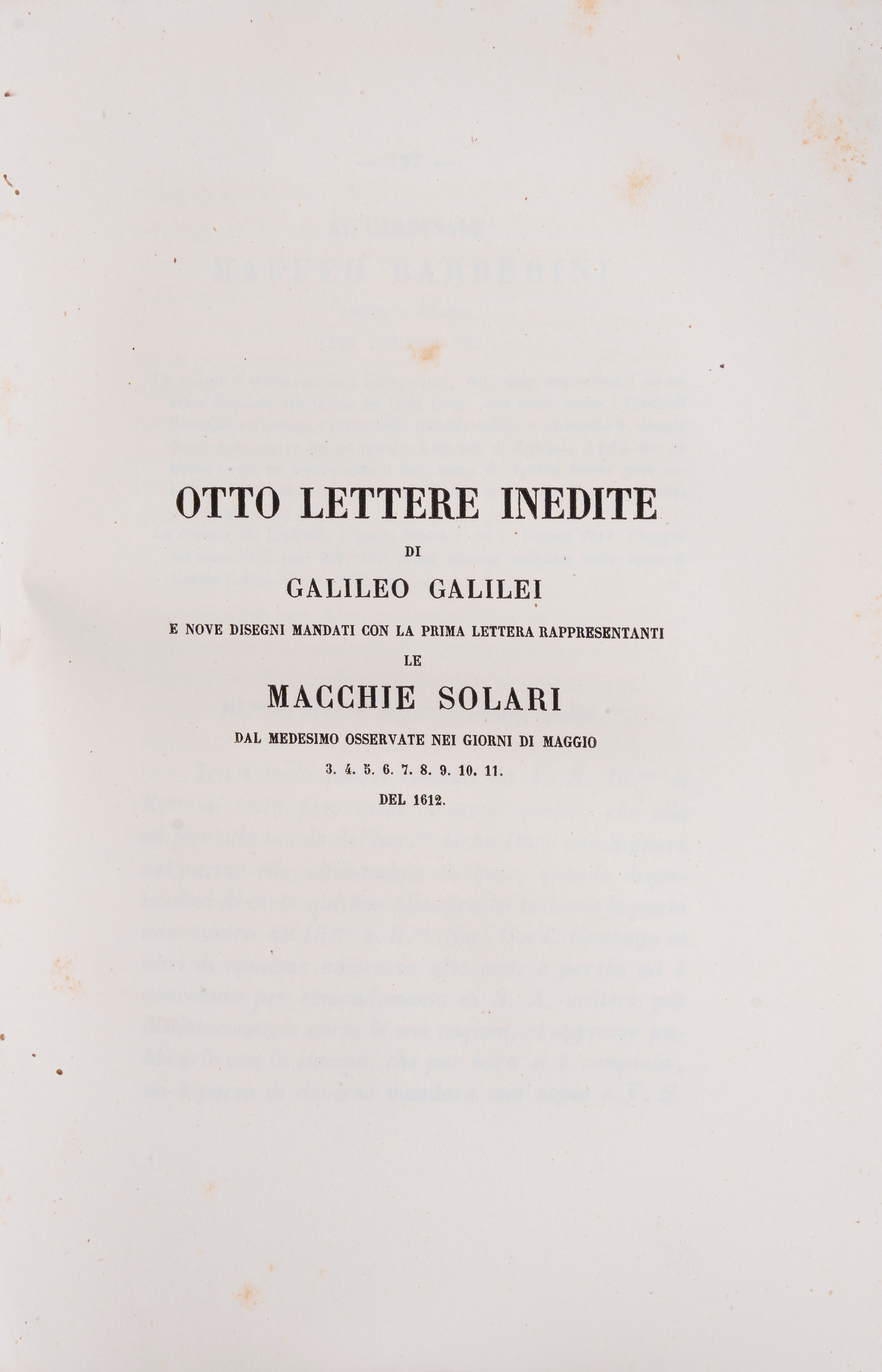 Galileo Galilei, Breve Discorso della Instituzione di un Principe e Compendio della Scienza civil...