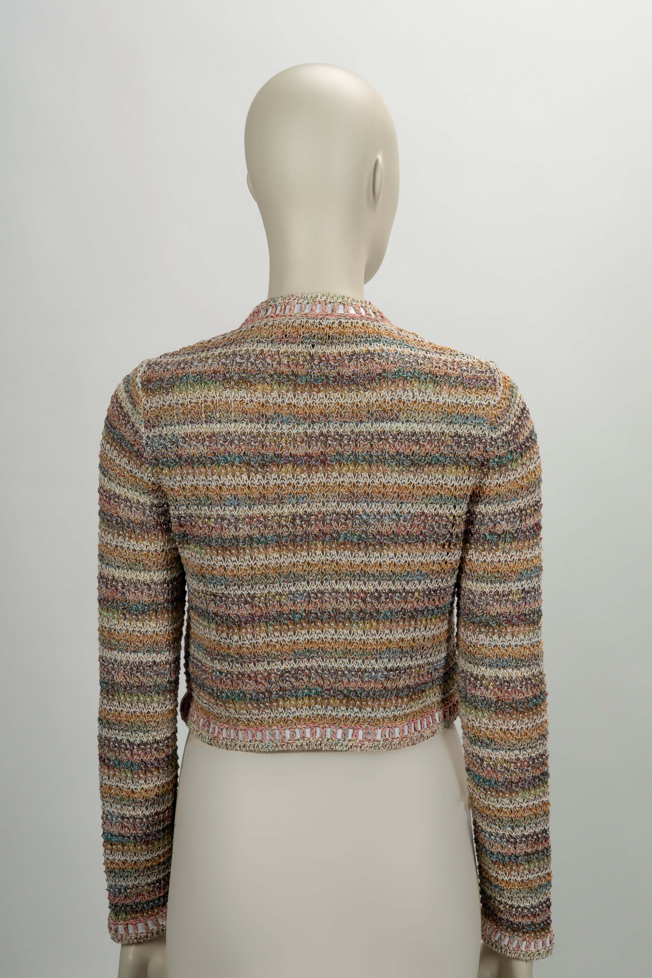 Chanel - Giacchino, T-shirt a maniche lunghe in cotone multicolor
