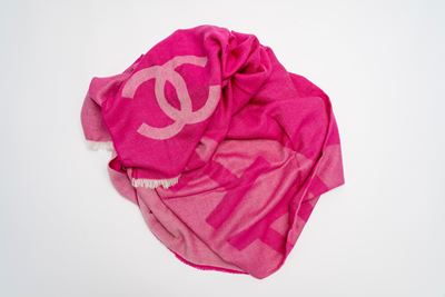 Grand Foulard in Cachemire Bifacciale Rosa Fucsia, 140 x 220 cm