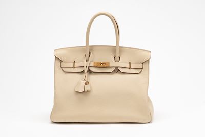 Borsa Birkin 35 in pelle Togo color Vanille