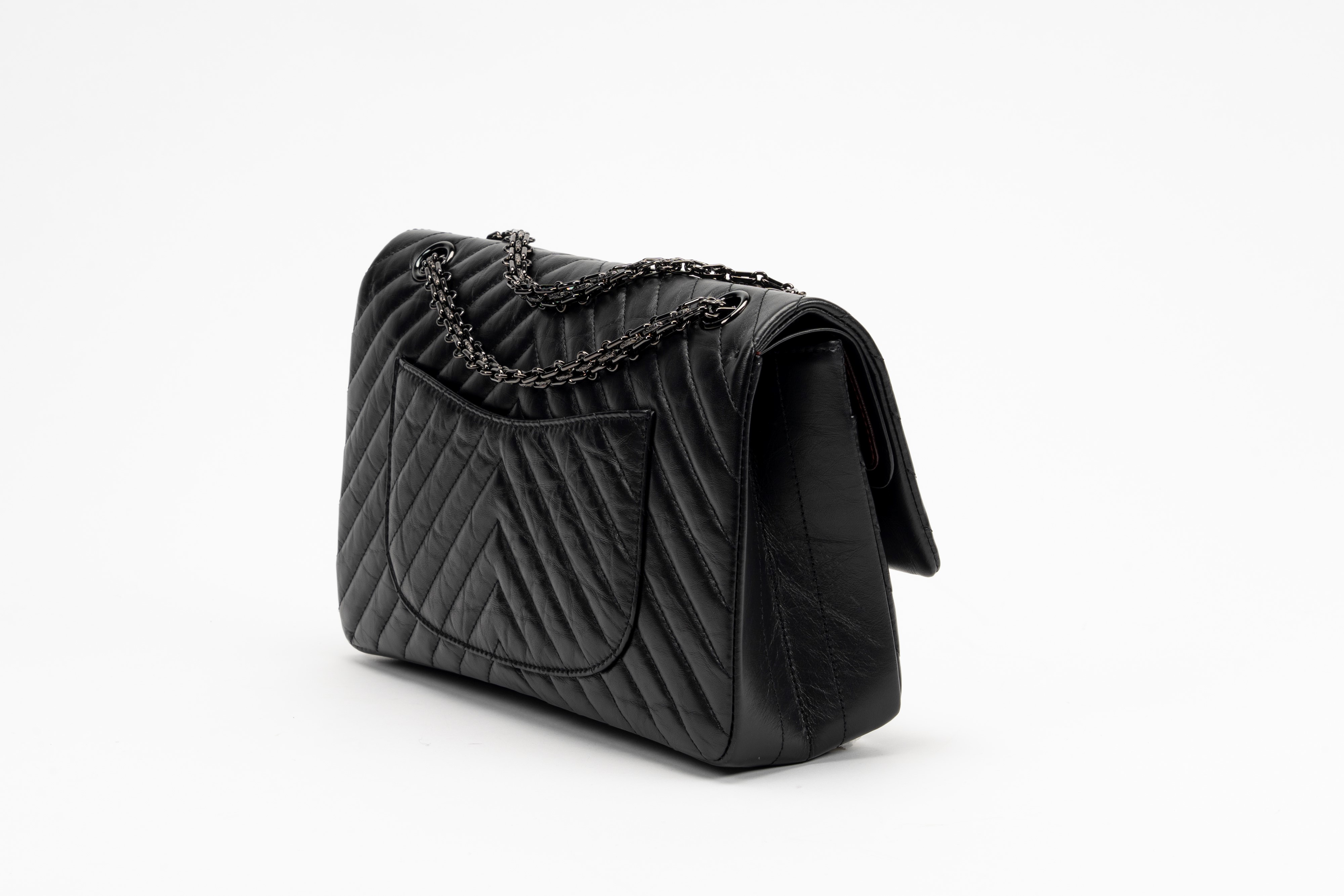 Chanel - Borsa Reissue in pelle chevron nera, 2018