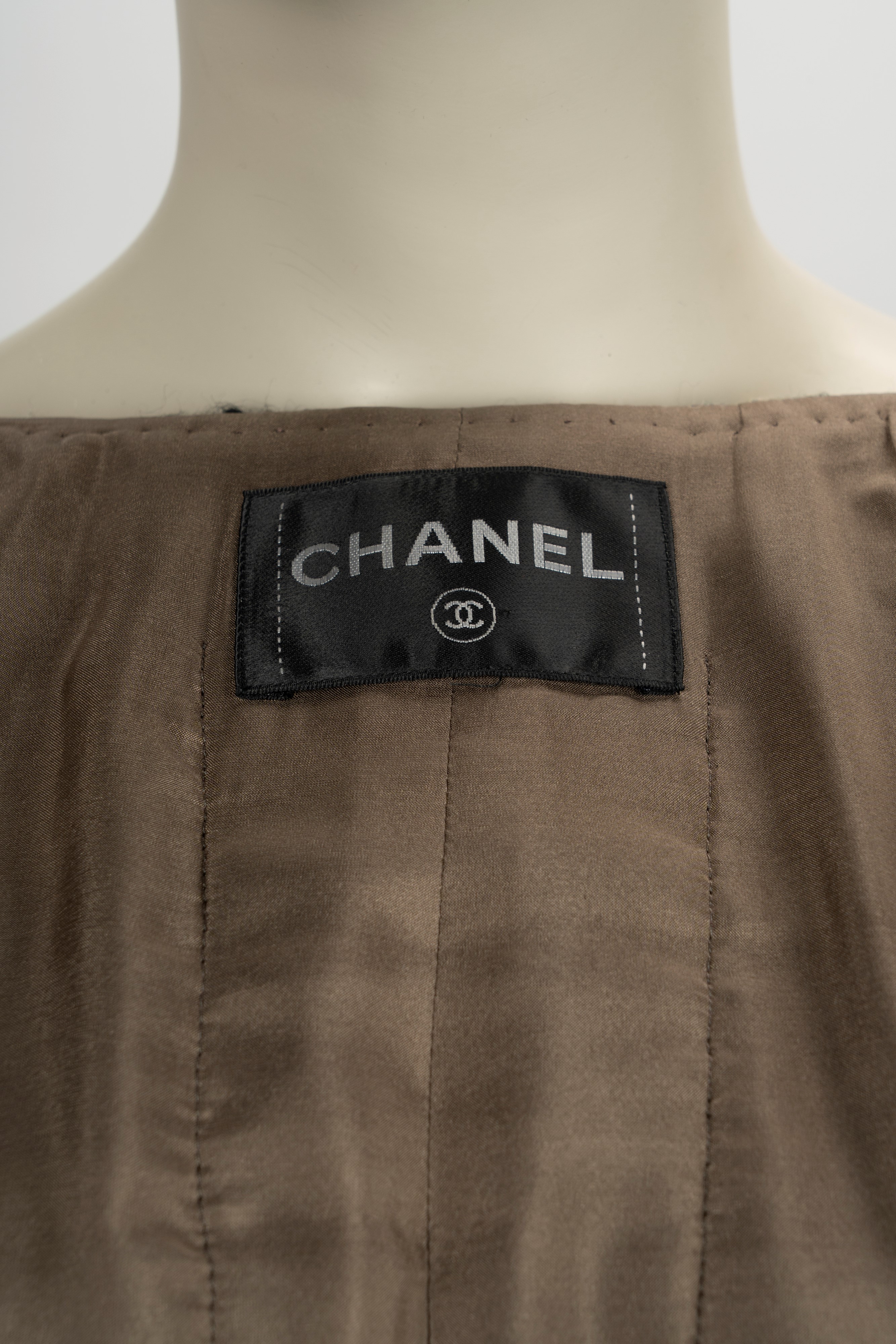 Chanel - Giacca a manica lunga in misto lana con inserti verniciati