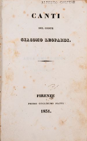 Songs of Count Giacomo Leopardi