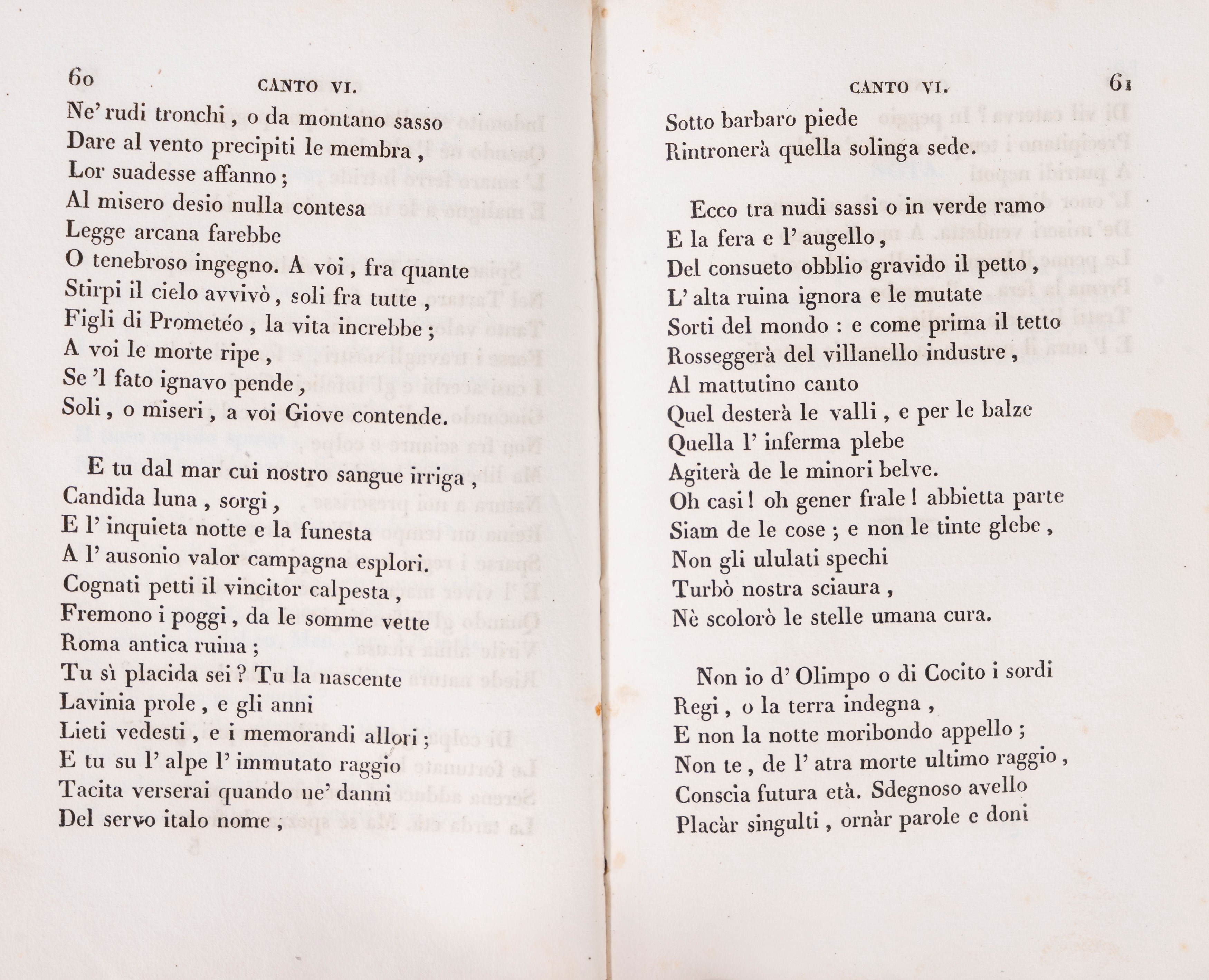 Canti del Conte Giacomo Leopardi, edizione originale del 1831