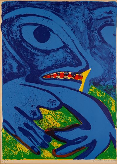 Les manifestants, litografia a colori, es. 258/300