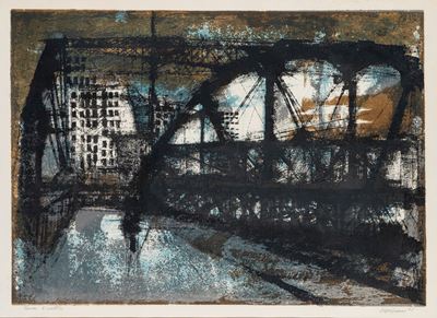 Periferia, litografia a colori, 1966