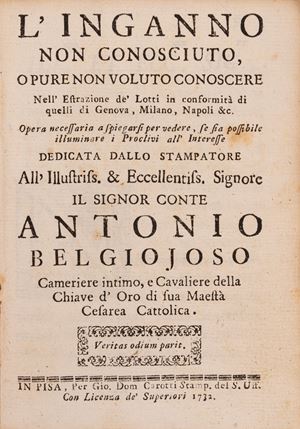 The unknown or unknowable deception in the drawing of lots in accordance with those of Genoa, Milan, Naples