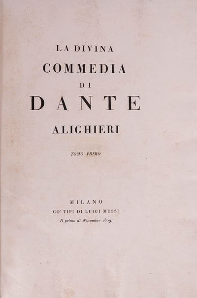 La Divina Commedia, Edizione Monumentale del 1809