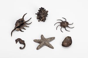 Gruppo di sei oggetti a tema marino