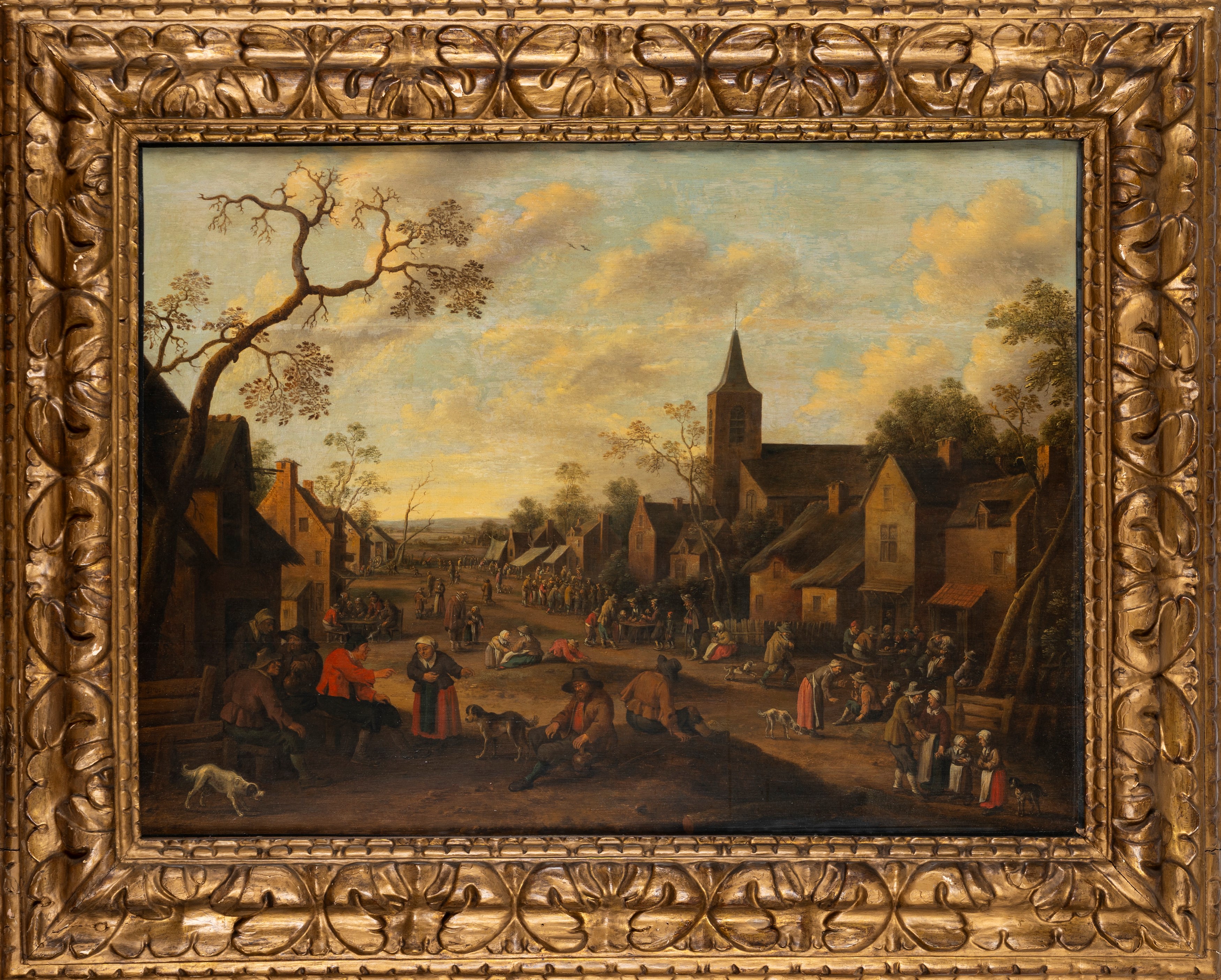 Joost Cornelisz Droochsloot - Scena di villaggio, olio su tavola