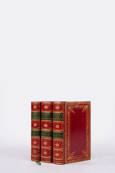Montaigne, Les essais de Michel, Seigneur de Montaigne. Nouvelle édition, in legatura in vitello ...