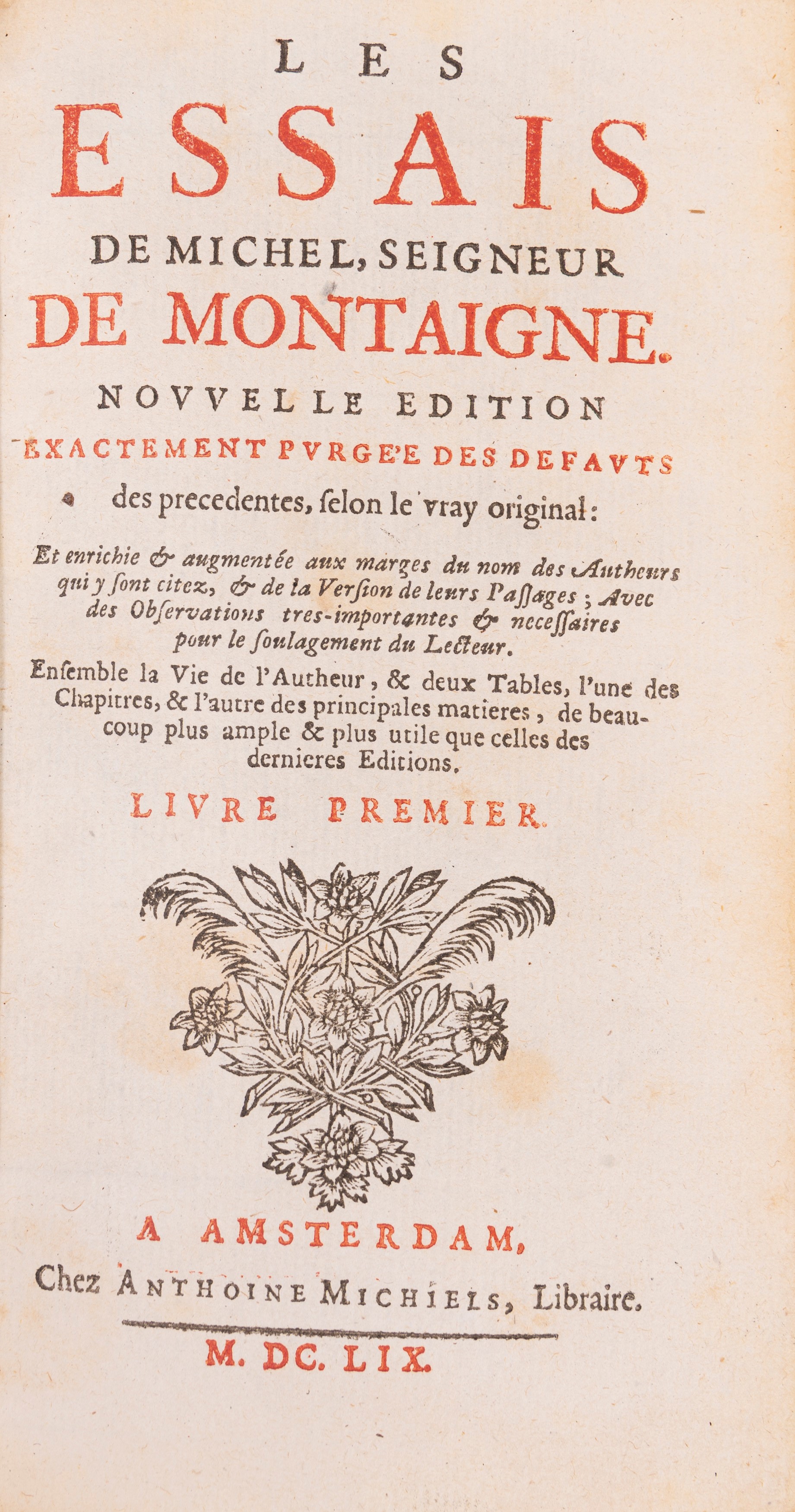 Montaigne, Michel Eyquem, Sieur De - Montaigne, Les essais de Michel, Seigneur de Montaigne. Nouv...