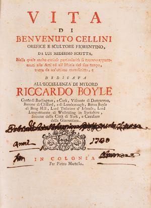 Vita di Benvenuto Cellini orefice e scultore fiorentino da lui medesimo scritta