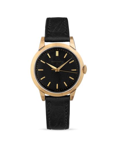François Borgel, Orologio da polso, anni '50, Cassa rotonda in acciaio placcato oro