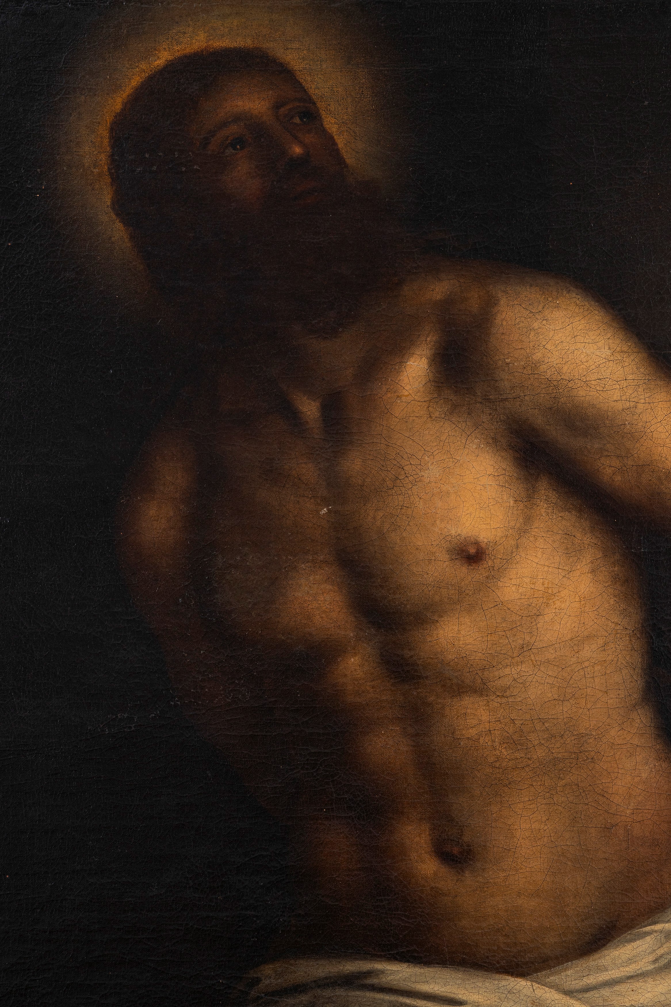 Jacopo Negretti, Detto Palma il Giovane - Cristo alla colonna, olio su tela
