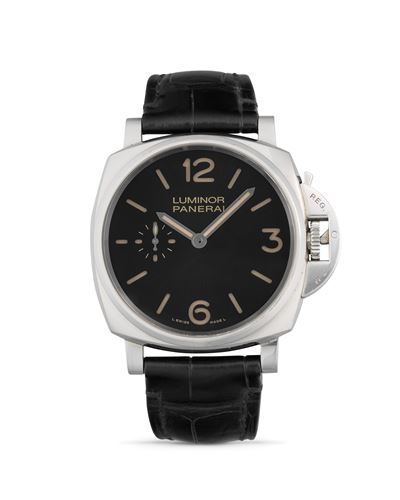 Luminor Due PAM00676 - OP7078, orologio in acciaio con quadrante nero