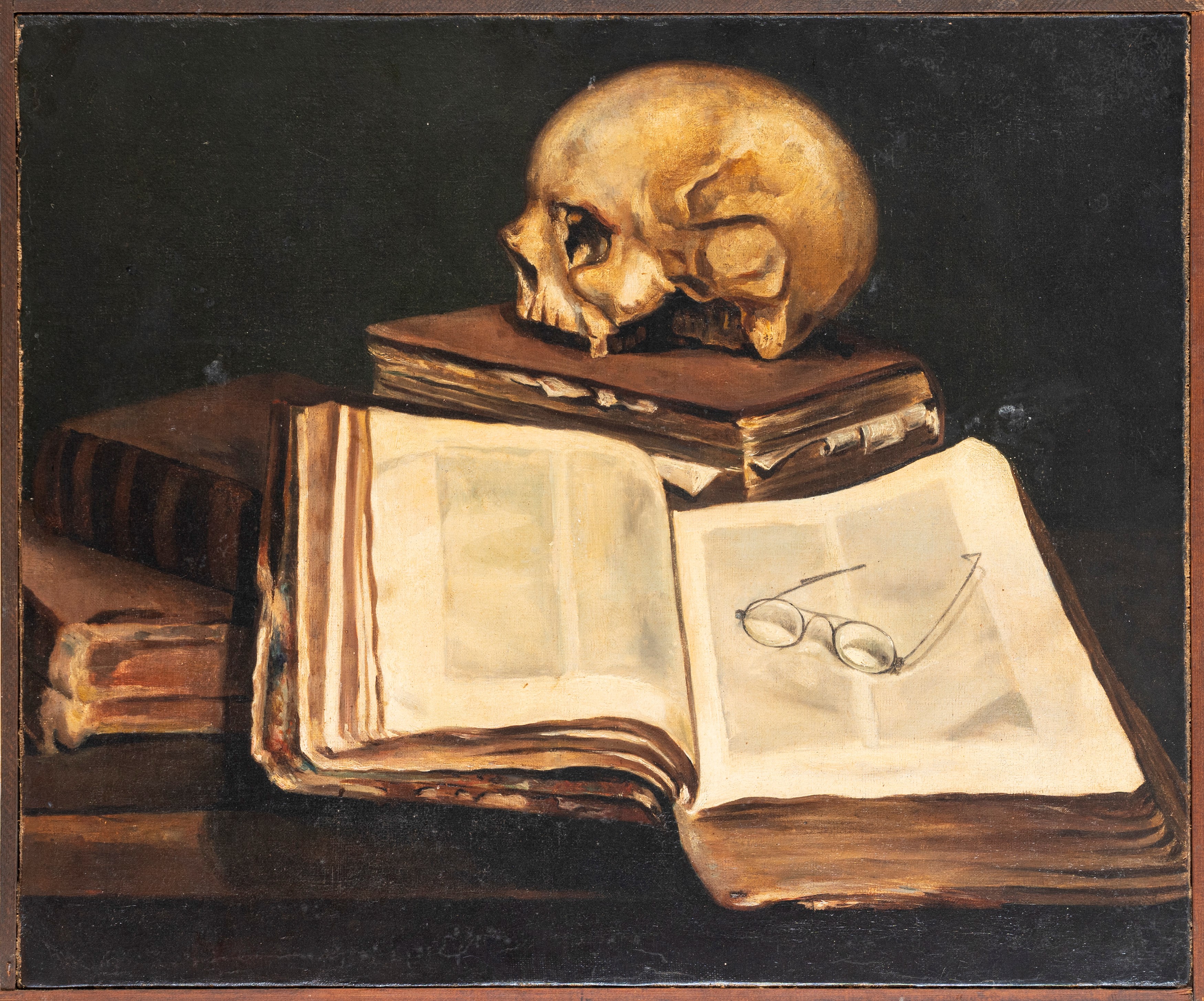Scuola Napoletana, Secolo XVIII - Memento mori, olio su tela