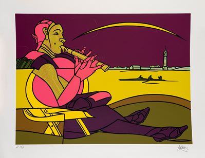 Flautista - Serigrafia a colori, es. 21/150