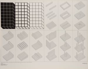 Istogrammi d'architettura con riferimento a un reticolo trasponibile in aree o scale diverse per l'edificazione di una natura serena e immobile in cui riconoscersi