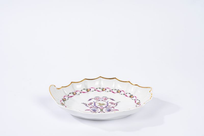 Raviere in porcellana policroma, decoro Rapallo, Ginori a Doccia, prima metà del secolo XX