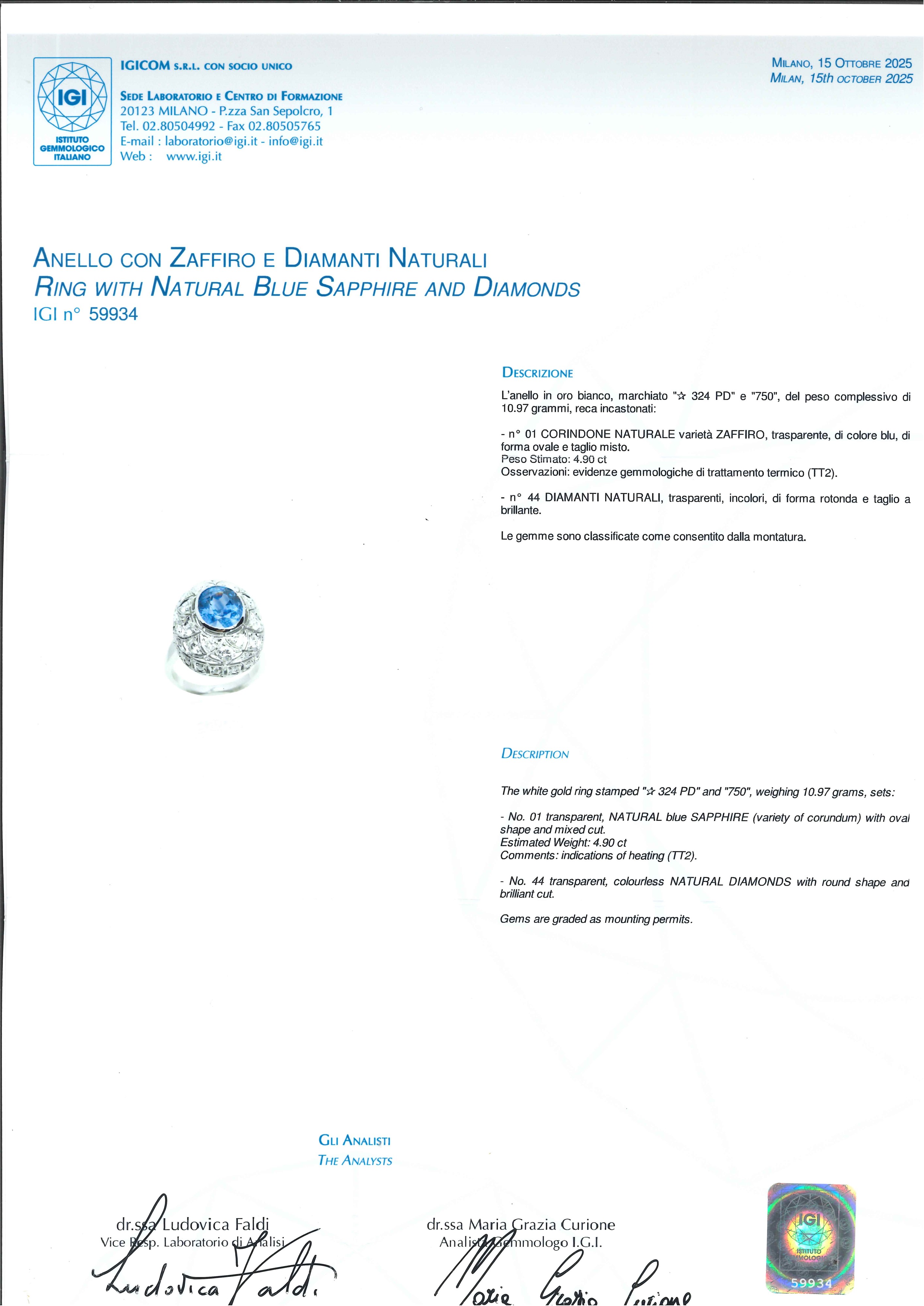 Anello con Zaffiro