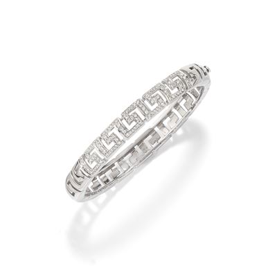 Bracciale in oro bianco 18k con diamanti, ct 1,00