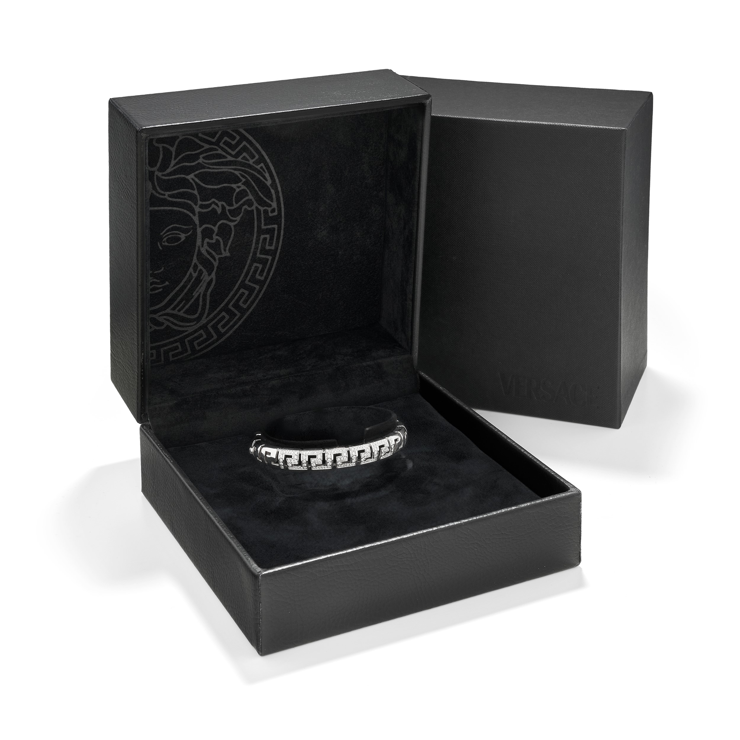 Versace - Bracciale in oro bianco 18k con diamanti, ct 1,00