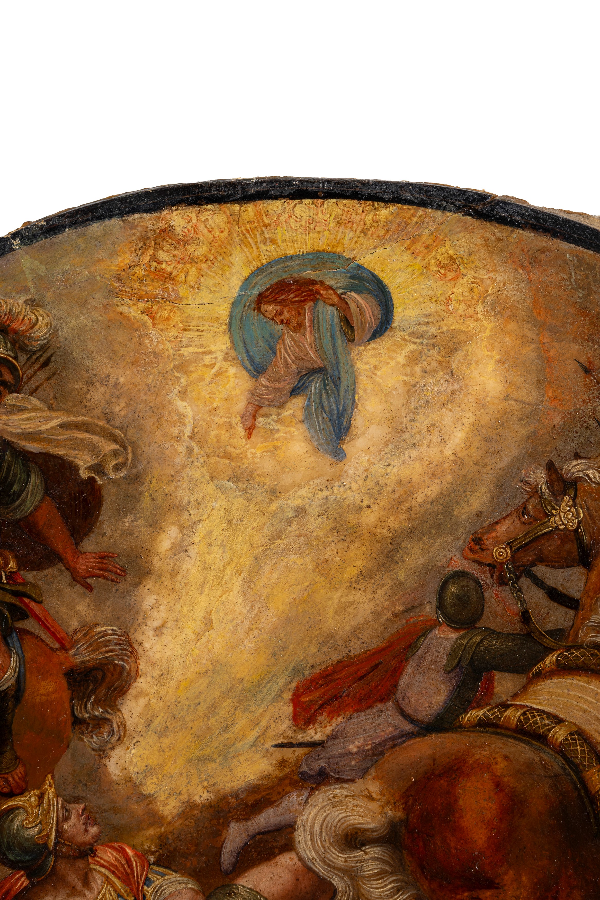 Scuola Italiana, Secolo XVII - Conversione di San Paolo, olio su alabastro