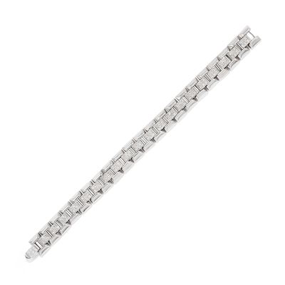 Bracciale in oro bianco 18k con diamanti, 50,30 g