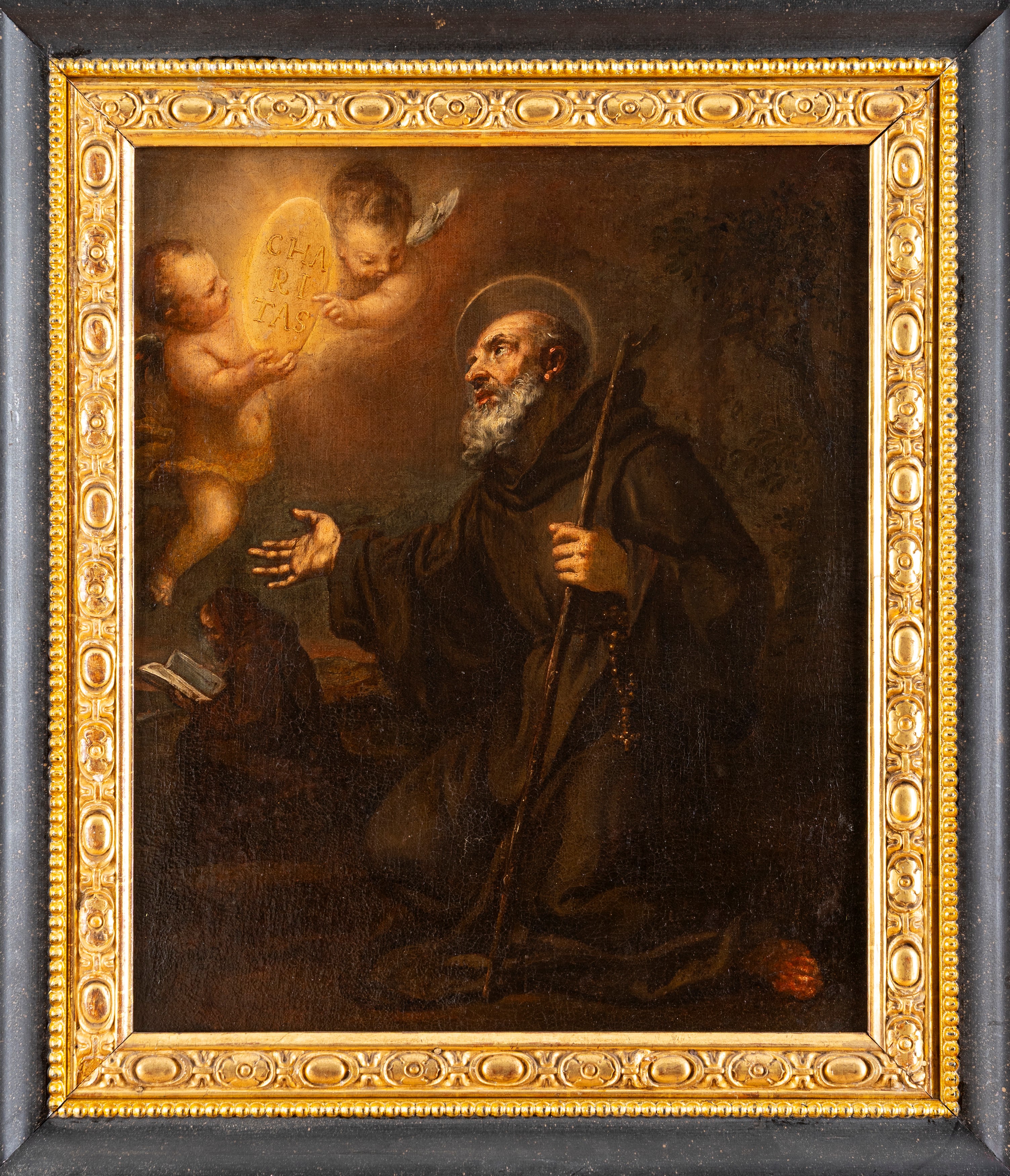 Scuola Napoletana, Secolo XVIII - San Francesco di Paola, olio su tela