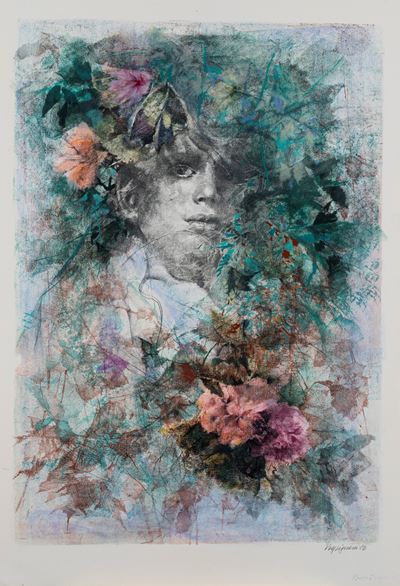 Figura, litografia a colori