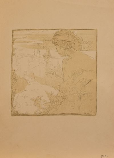 Maternité devant la mer, litografia a colori