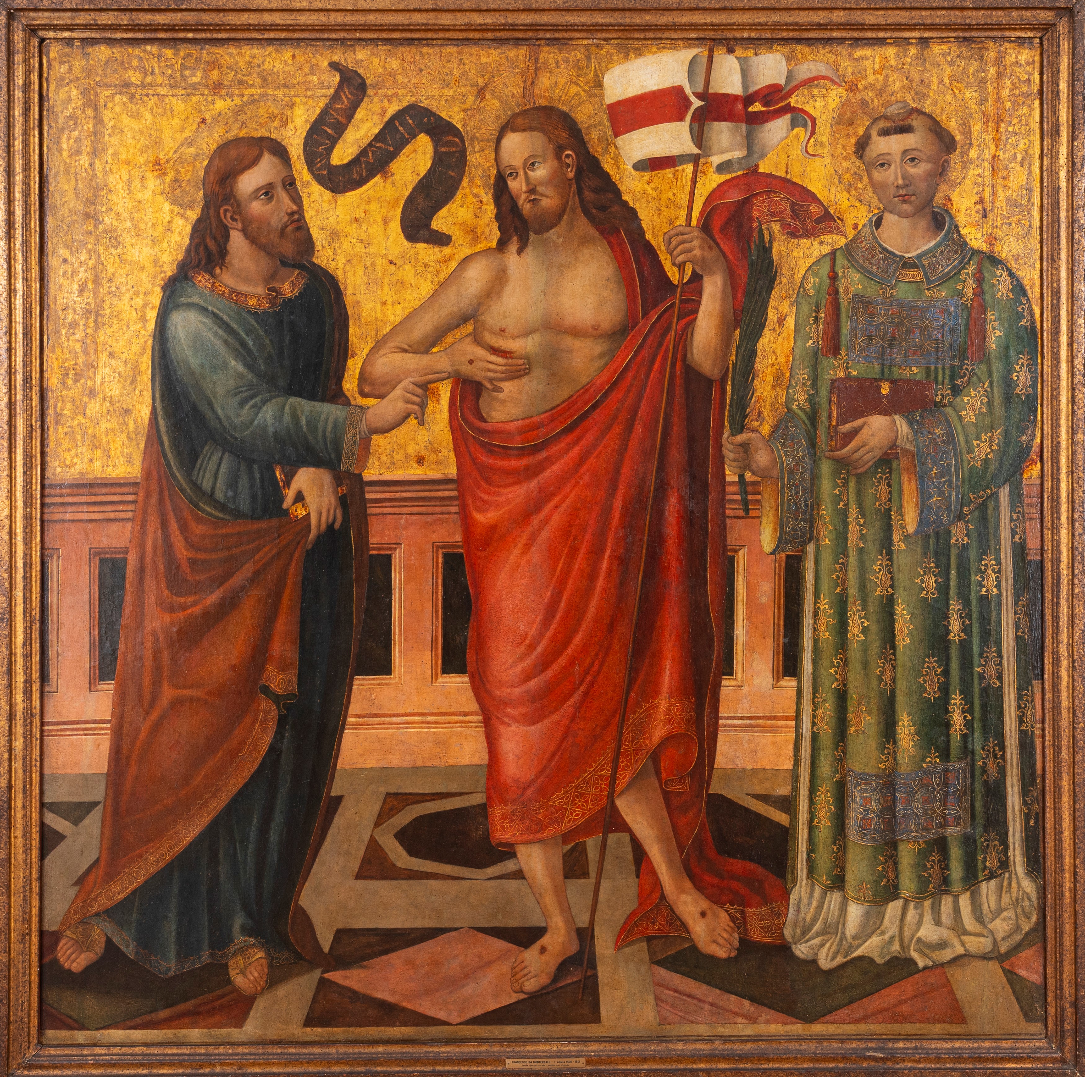 Francesco di Paolo da Montereale - Cristo Risorto tra San Tommaso e Santo Stefano