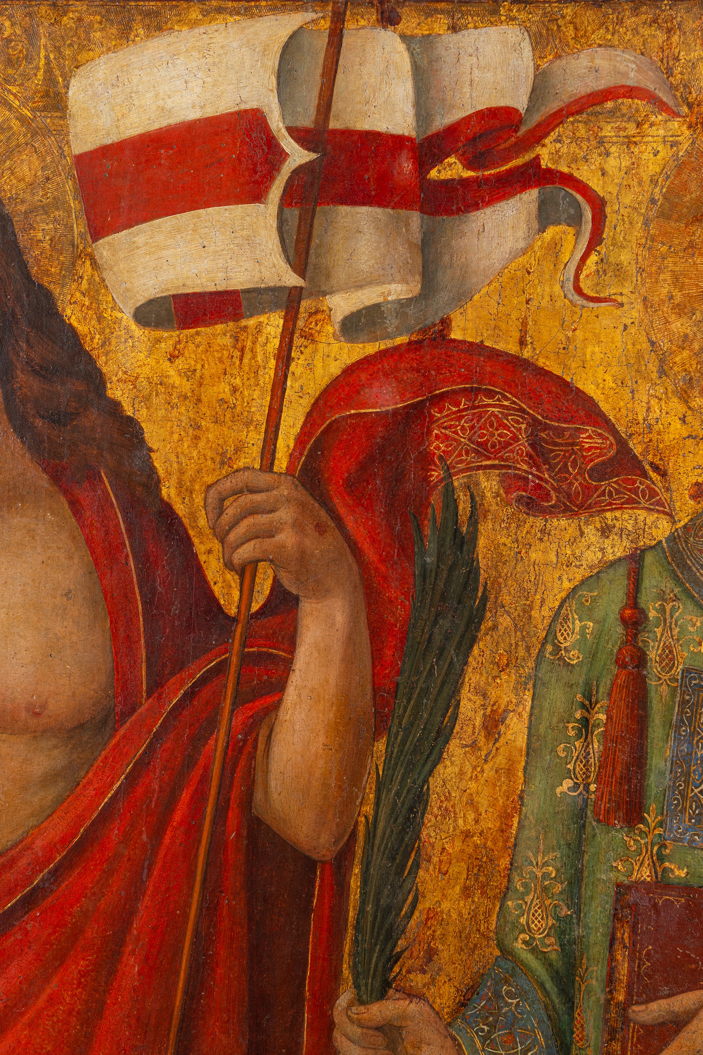 Francesco di Paolo da Montereale - Cristo Risorto tra San Tommaso e Santo Stefano