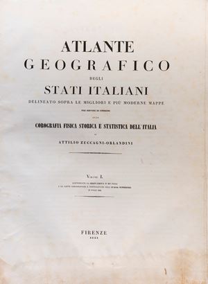 Atlante geografico degli stati italiani delineato sopra le migliori e piu moderne mappe per servire di corredo alla Corografia fisica storica e statistica dell'Italia