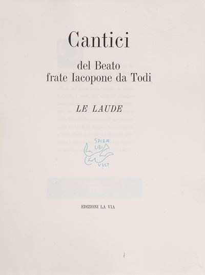 Cantici del Beato frate Iacopone da Todi. Le Laude, 1947
