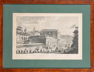 Transport des Antiquités d'Herculanum du Museum de Portci au Palais des Etudes a Naples