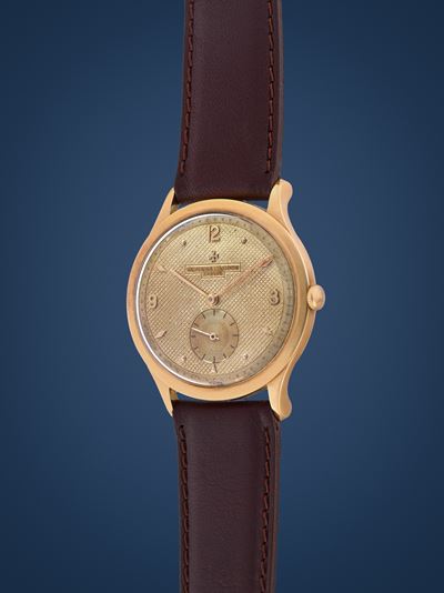 Cassa rotonda, Orologio in oro rosa 18k, anni '50