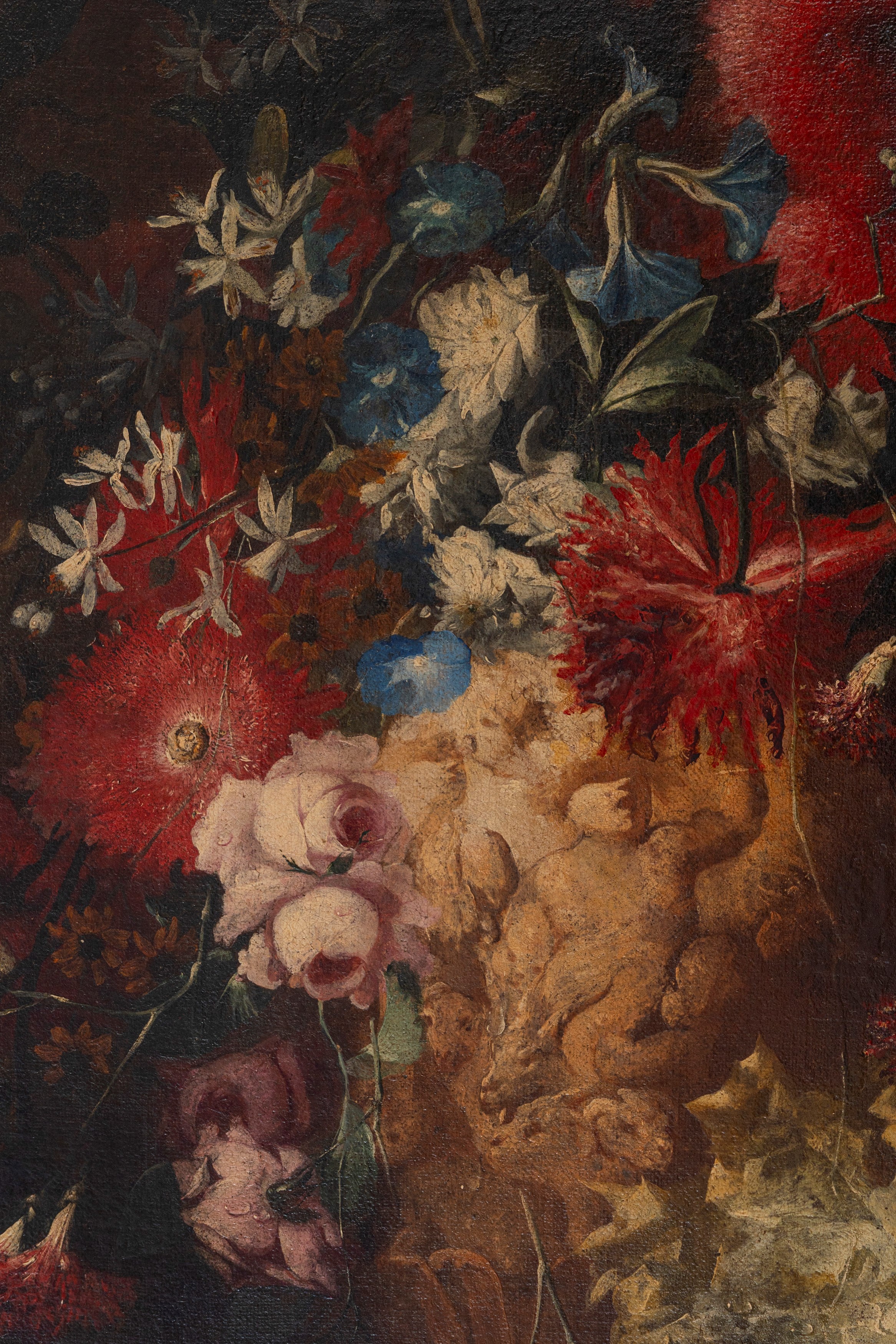 Andrea Belvedere - Trionfo di fiori en plein air, olio su tela