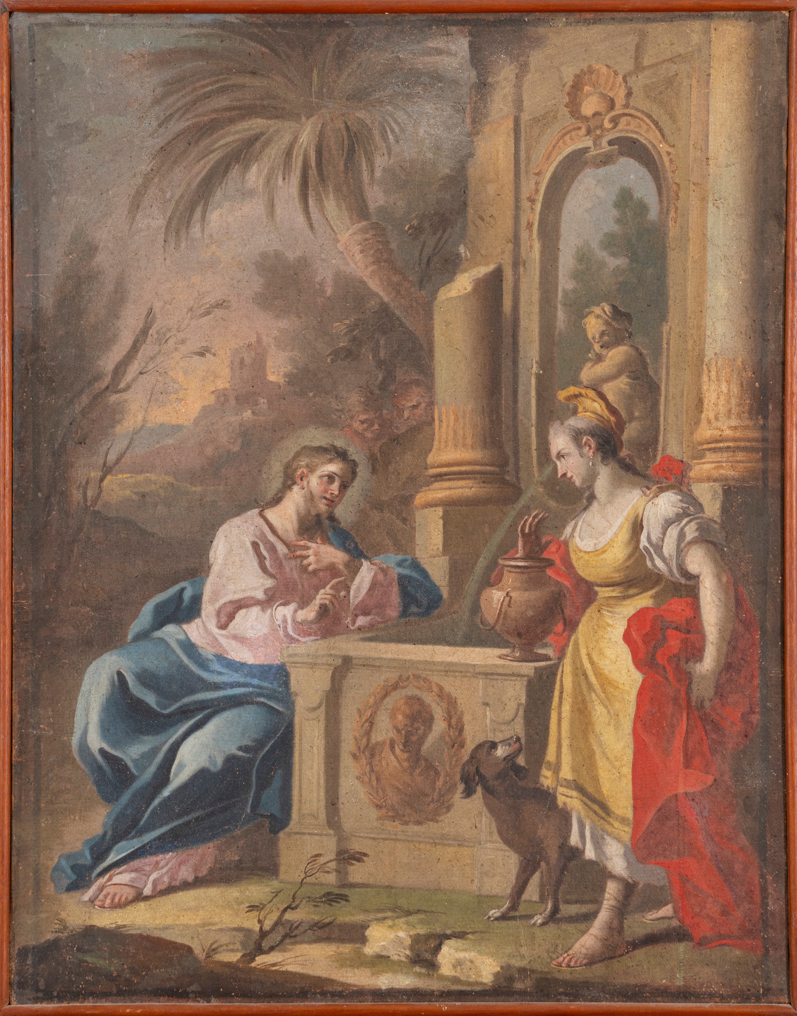 Attribuito a Francesco De Mura (napoli 1696 – 1782) - Cristo e la Samaritana, olio su tela