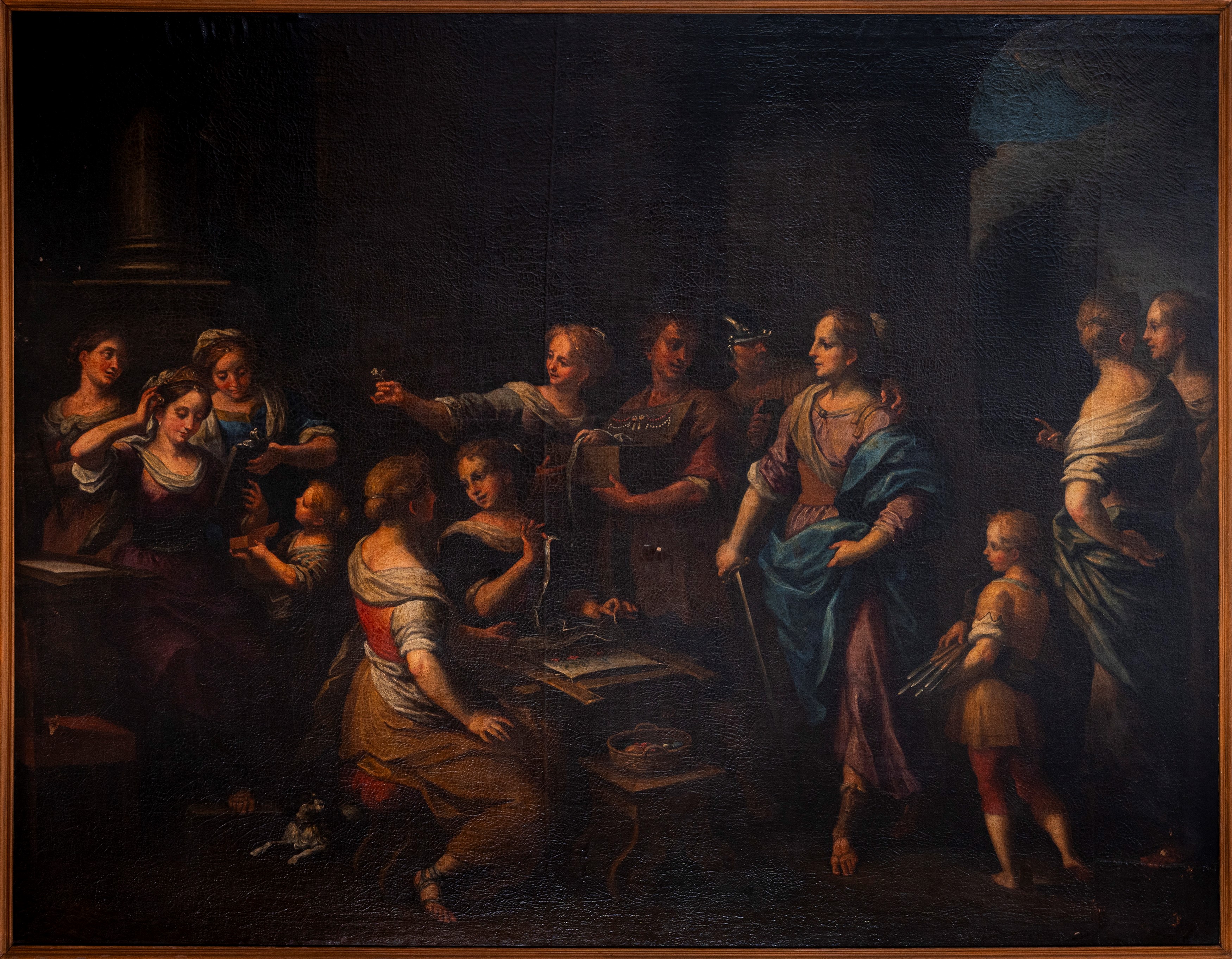 Raffaele Badaracco - Ulisse riconosce Achille tra le figlie di Licomede, olio su tela