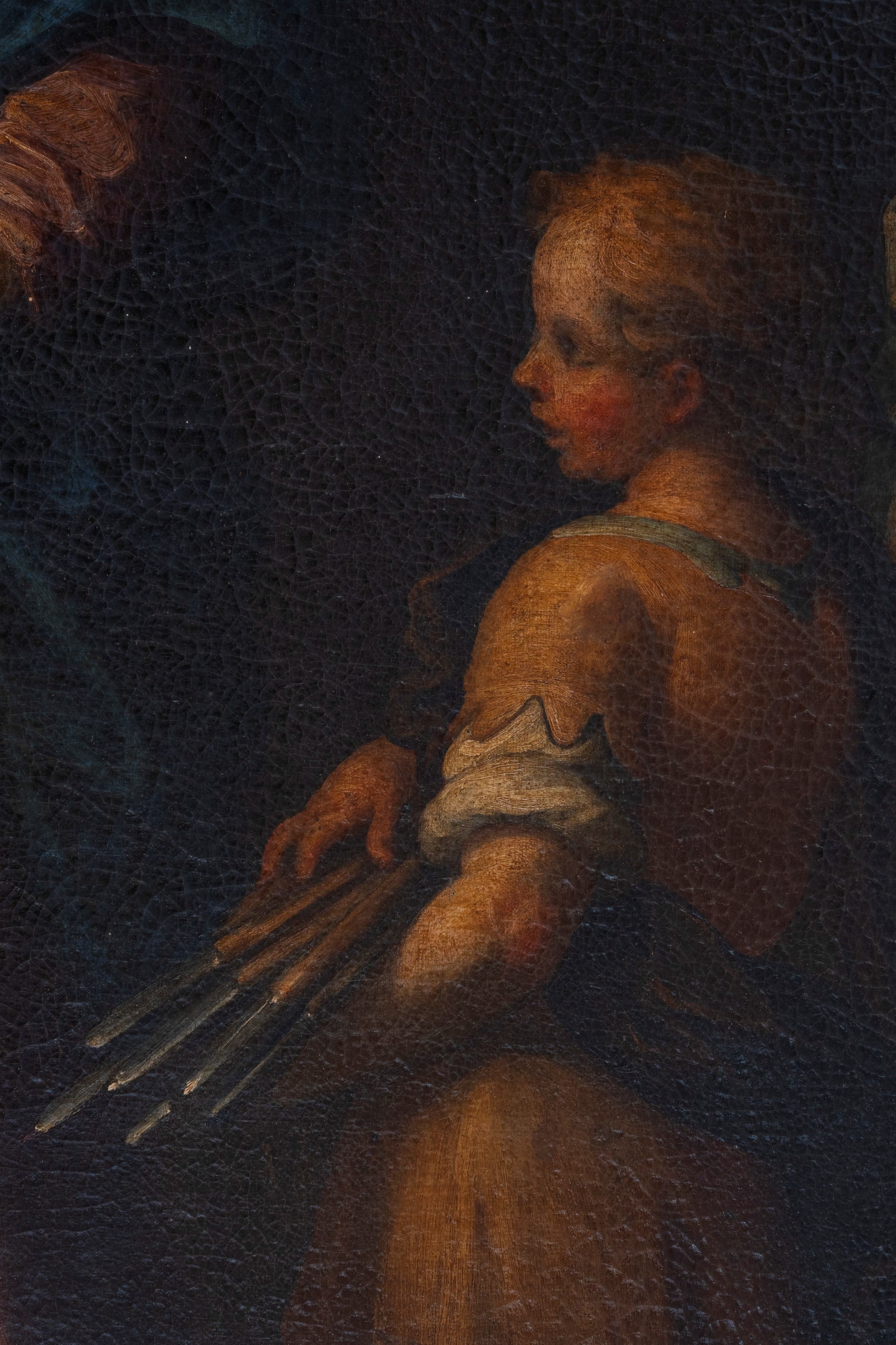 Raffaele Badaracco - Ulisse riconosce Achille tra le figlie di Licomede, olio su tela