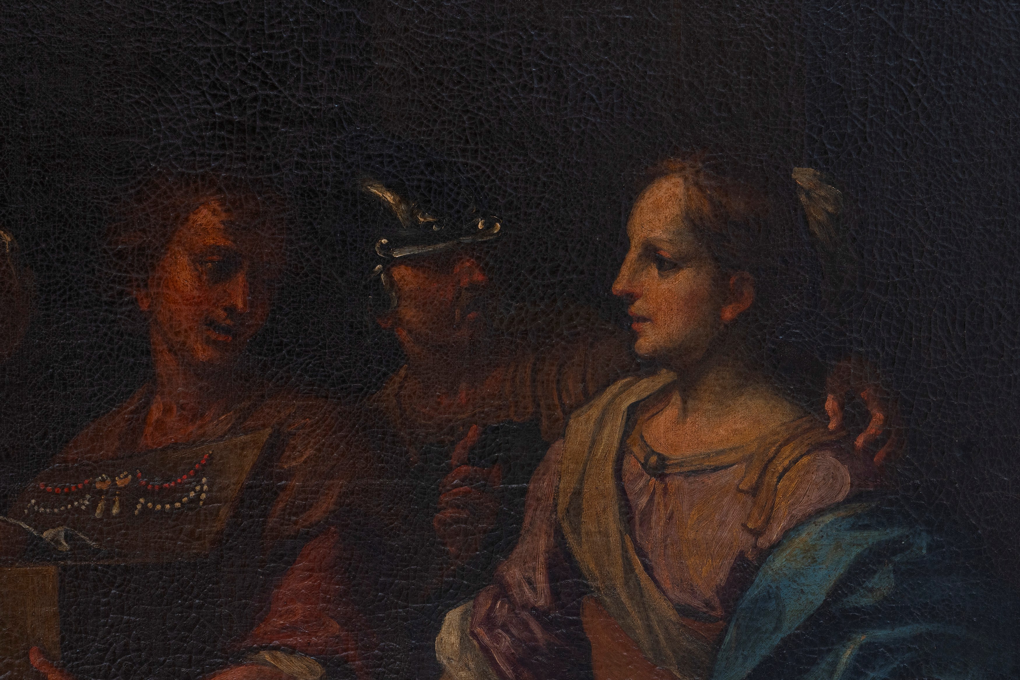 Raffaele Badaracco - Ulisse riconosce Achille tra le figlie di Licomede, olio su tela