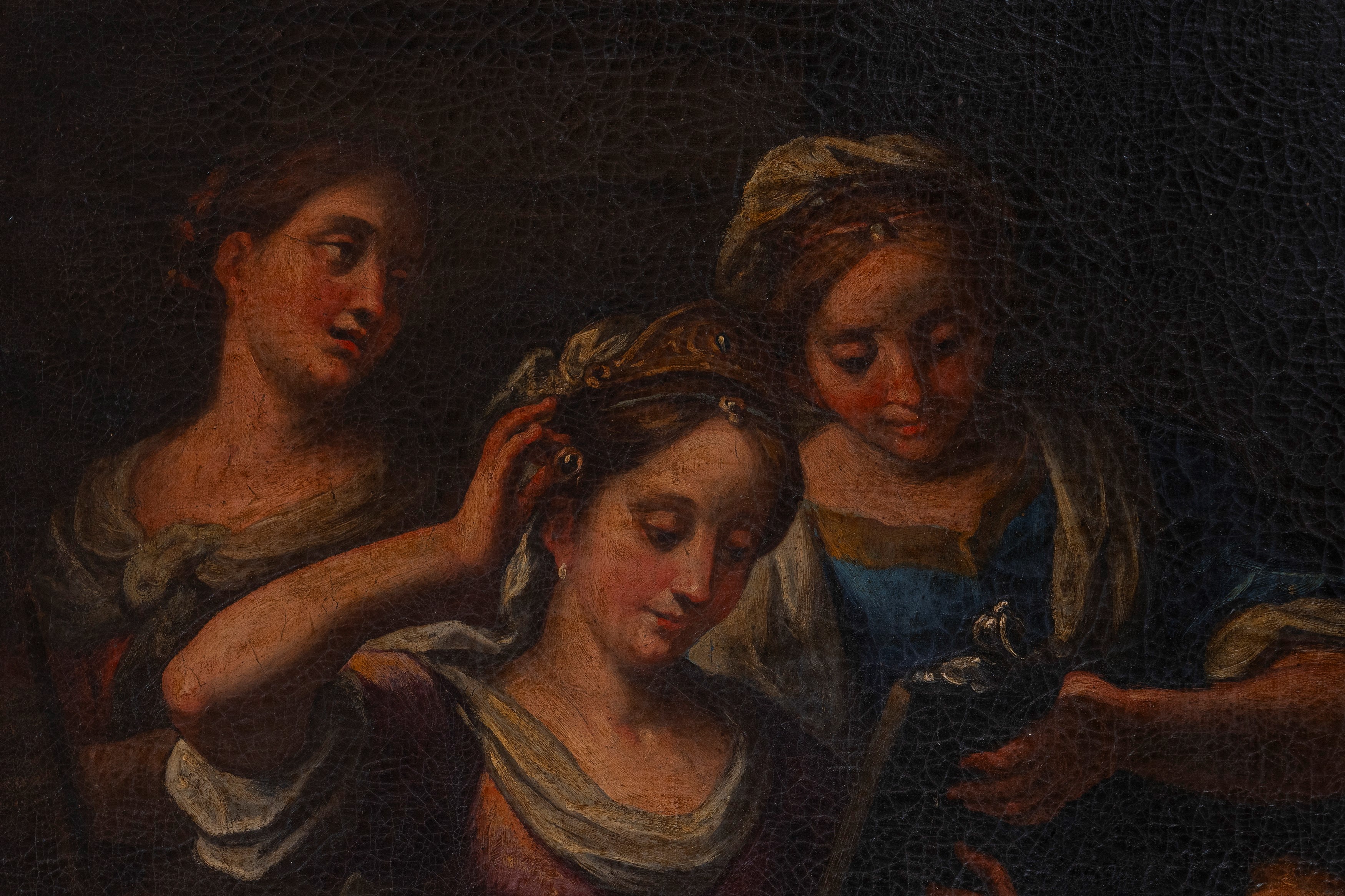 Raffaele Badaracco - Ulisse riconosce Achille tra le figlie di Licomede, olio su tela