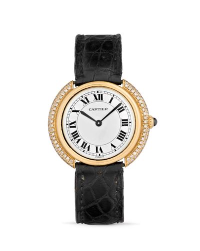 Vendôme, Orologio da polso con cassa a cuscino e diamanti, anni '80