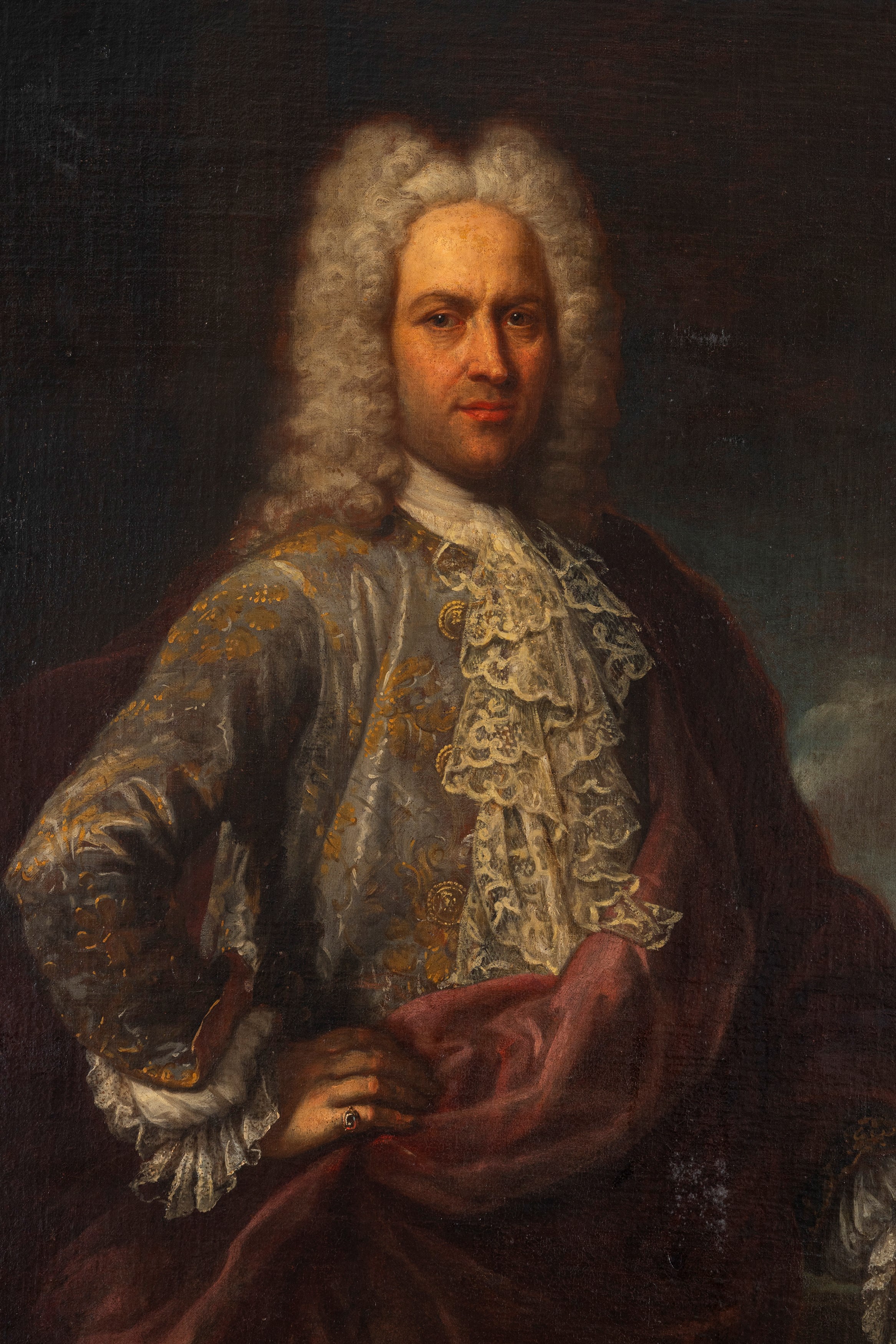 Ritratto di gentiluomo a figura intera con il figlio